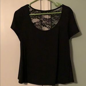 Black Shirt with see-through design back